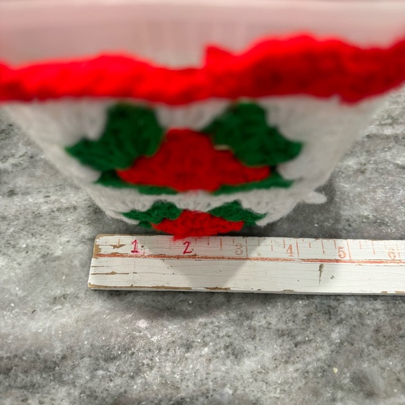 Vintage Granny Square homemade knit Christmas boot container - Picture 9 of 10